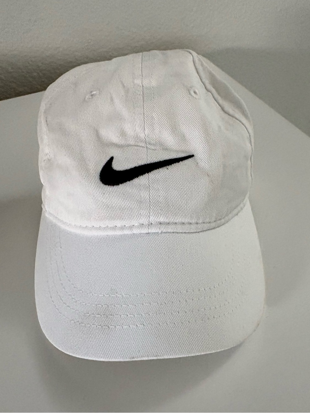 Nike White Cap with Black Swoosh